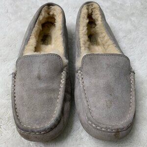 UGG #1106878 Women's Grey Ansley Fur Sheepskin Loafer Slippers Size 8